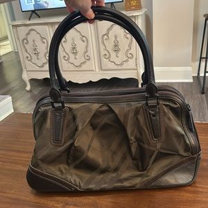 Burberry Bag, Brown Nylon with Leather Trim
